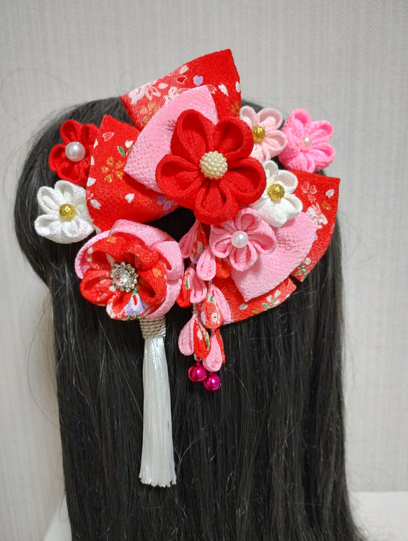 髪飾り 髪飾り赤 リボンピンク リボン赤 成人式髪飾り 卒業式髪飾り