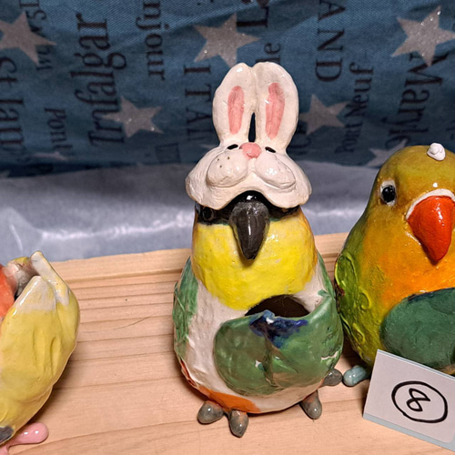 ⑧お月見小物 お着替え小鳥専用 お月見 うさぎ面 稲穂 月見団子 十五夜