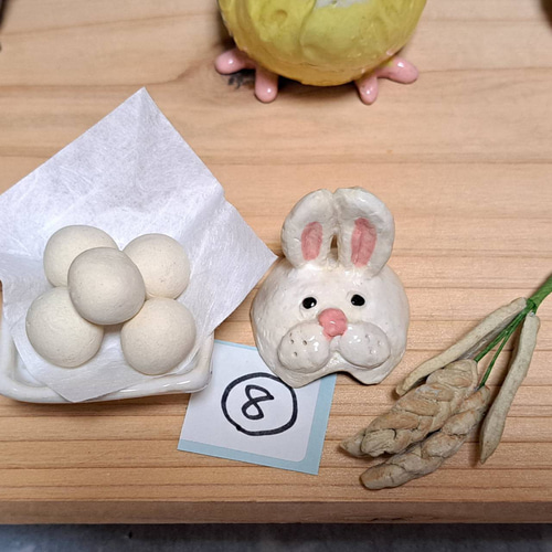⑧お月見小物 お着替え小鳥専用 お月見 うさぎ面 稲穂 月見団子 十五夜