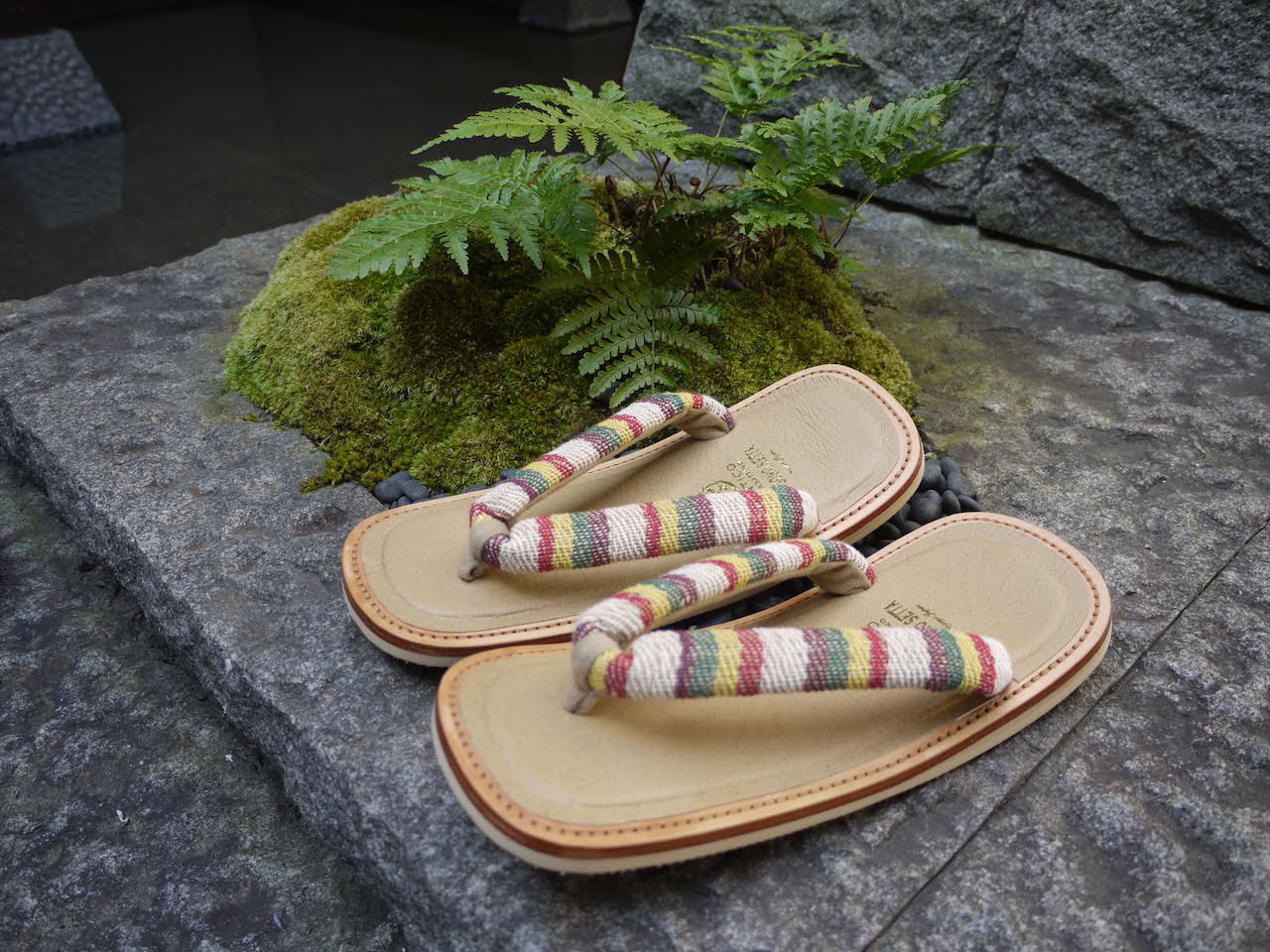 靴職人の本革雪駄風サンダル「那古野雪駄」（鼻緒：ST#041)