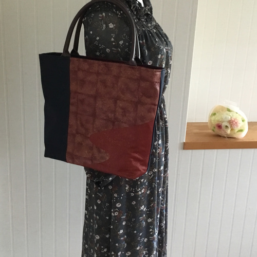 ハンドメイド・リメイク帯・トートバッグ・大きめ・お出掛け