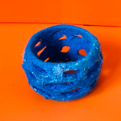 MUM羊毛氈手作寬版手環～藍色幸運手環 第2張的照片