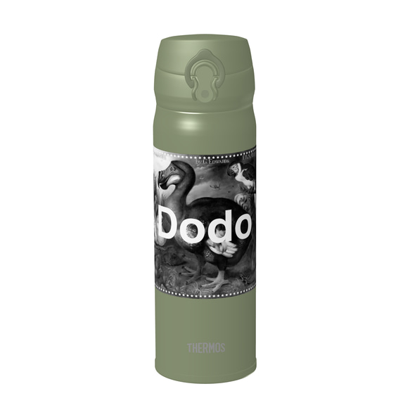 [Dodo] Dodo THERMOS 真空断熱ケータイマグ（カーキ） 500ml　☆お名前も一緒にプリントできます☆ 1枚目の画像