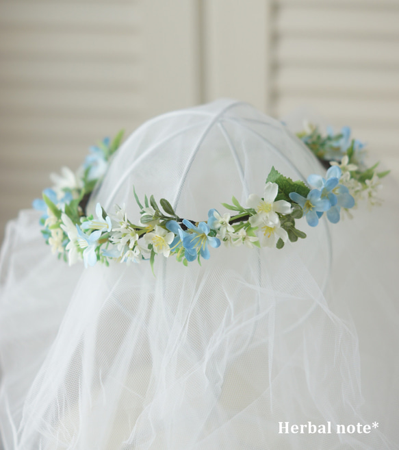 【花冠】花かんむり　小さな野の花の花冠１　造花　結婚式　披露宴　発表会　撮影会　七五三　ウェディング　パーティ　 3枚目の画像