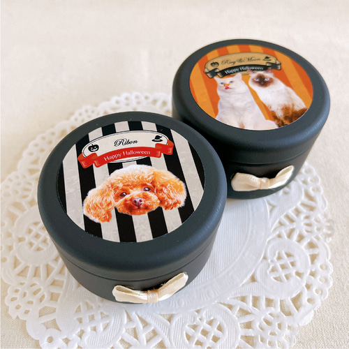ハロウィン 】うちの子 おやつ缶 | 犬 猫 ペット ベビー 名入れ 写真