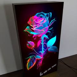 【Lサイズ】ラビアンローズ バラ ばら 薔薇 ROSE 店舗 自宅 パーティー ランプ 看板 置物 雑貨 ライトBOX 3枚目の画像