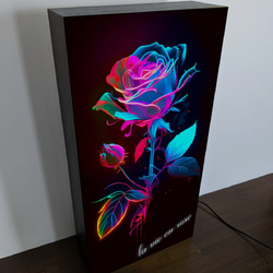 【Lサイズ】ラビアンローズ バラ ばら 薔薇 ROSE 店舗 自宅 パーティー ランプ 看板 置物 雑貨 ライトBOX 4枚目の画像