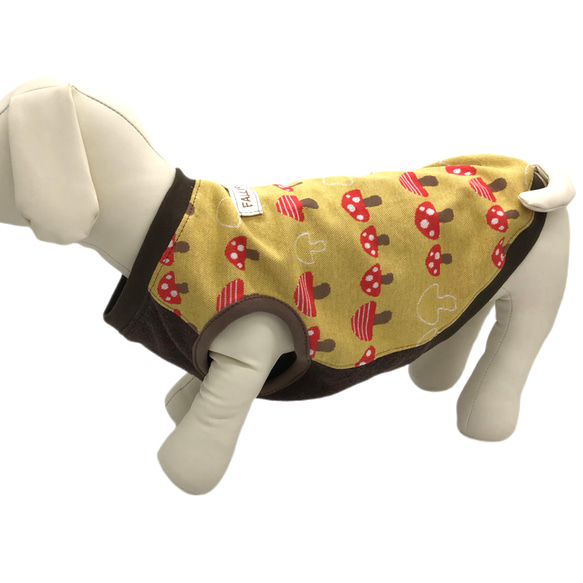犬服 吸湿発熱 ペット服 冬 きのこ イタグレ コーギー フレブル ダックス ハンドメイド フレンチブル 小型犬 犬 2枚目の画像