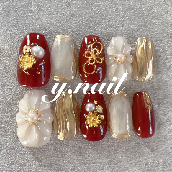 成人式ネイル/振袖ネイル/前撮りネイル/和装ネイル/ブライダルネイル