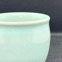 小ぶりな植木鉢　〜レトロな翠色・受け皿付き〜 8枚目の画像