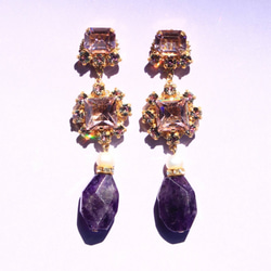 キラキラ ゴージャス スワロフスキー 大ぶり ロング ピアス イヤリング