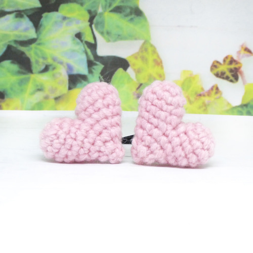 ゴム交換可能〉ハート あみぐるみ ヘアゴム かぎ針編み 雑貨・その他