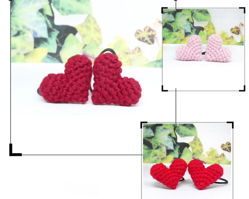 ゴム交換可能〉ハート あみぐるみ ヘアゴム かぎ針編み 雑貨・その他