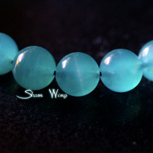 良質氷種アマゾナイト ブレスレット約9.5～9.9mm✿天然石 ブレスレット