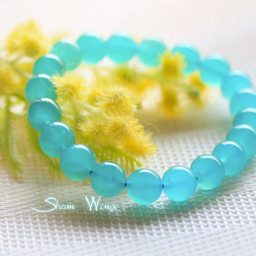 良質氷種アマゾナイト ブレスレット約9.5～9.9mm✿天然石 ブレスレット