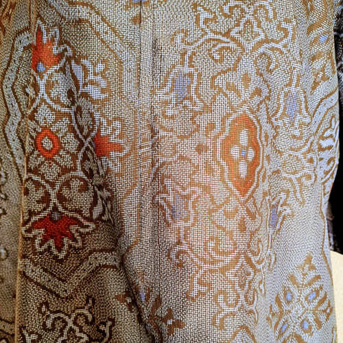 ☆ 着物リメイク/村山大島紬/フリル袖/ワンピース/一点物  