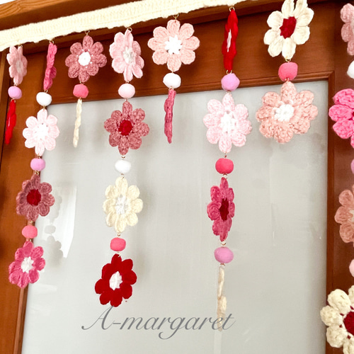 お花の手編みカフェカーテン カーテン A-margaret 通販 16556942