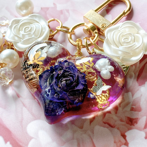 幸運引き寄せ♡オルゴナイト キーホルダー ハート 薔薇 その他 
