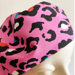新作‼️ カタチにこだわるベレー帽　絶賛おススメ！かわいいピンクの豹柄 9枚目の画像