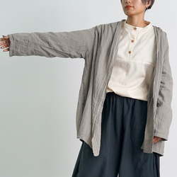 ポータブルガーゼ羽織り/カーキ/知多木綿ダブルガーゼ 4枚目の画像