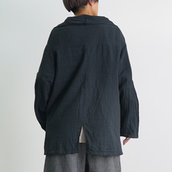 ポータブルガーゼ羽織り/ブラック/知多木綿ダブルガーゼ 3枚目の画像