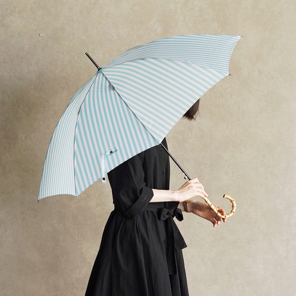 【ワケあり 440円引き】竹の傘 stripe  晴雨兼用 長傘 ALCEDO 161001-005 日傘 雨傘 10枚目の画像