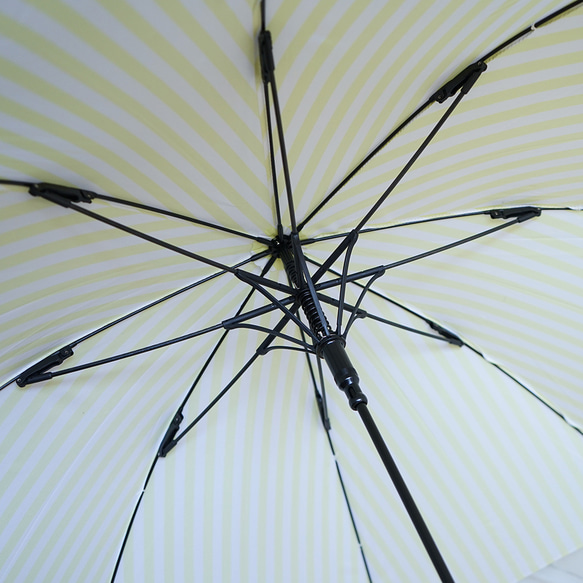 【ワケありな逸品2023】竹の傘 stripe lemon 晴雨兼用 長傘 ALCEDO 161003 日傘 雨傘 12枚目の画像