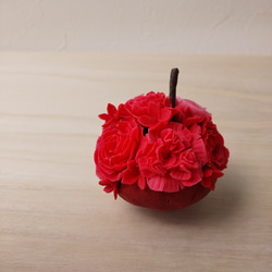 粘土のミニりんご　小さな林檎型フラワーアレンジメント　樹脂粘土　送料無料 4枚目の画像