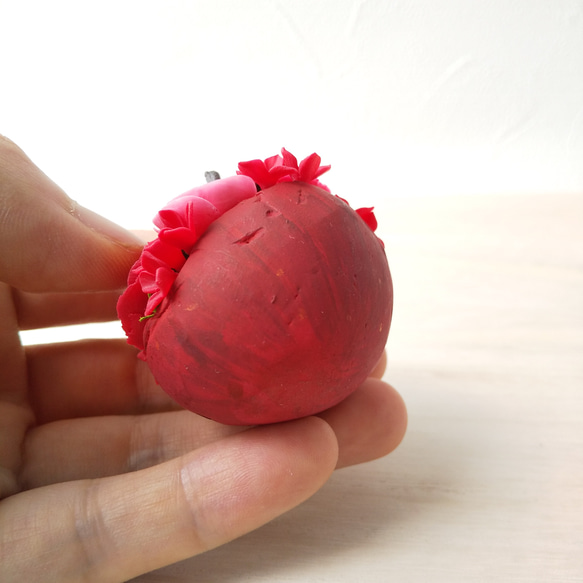 粘土のミニりんご　小さな林檎型フラワーアレンジメント　樹脂粘土　送料無料 11枚目の画像