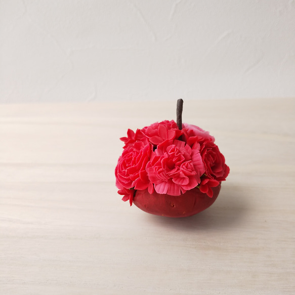 粘土のミニりんご　小さな林檎型フラワーアレンジメント　樹脂粘土　送料無料 10枚目の画像