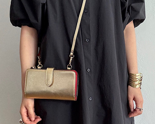 ( 新品 ) ハンドメイド 本革 お財布 ショルダー 9facd3e047a45e5dd80d656b1bf3e3