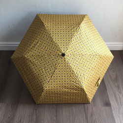 防紫外線折疊傘，復古花黃，阻擋99.9%紫外線，163432，晴天雨天都適合，竹柄，陽傘，雨傘 第10張的照片