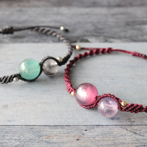 グリーンカイヤナイト プラチナルチルクォーツ S字ライン