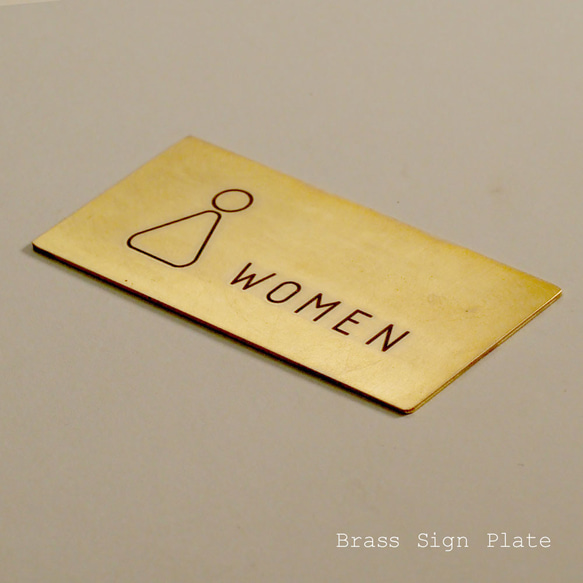 ピクトサイン 女性 真鍮 プレートドア 看板 トイレ WC アンティーク