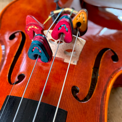 手縫いで創ったヴァイオリン用 レザーミュート　二枚重ねタイプ『Topolino 198』 5枚目の画像