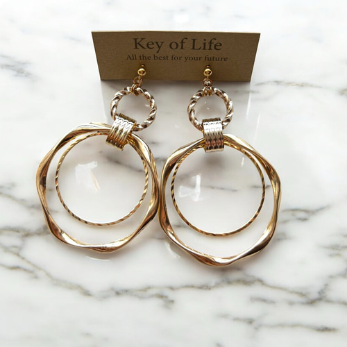 Key of Life▶︎ダブルフープ ゴールド 大ぶり サージカルステンレス