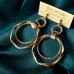 Key of Life▶︎ダブルフープ ゴールド 大ぶり サージカルステンレス