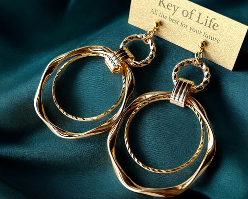 Key of Life▶︎ダブルフープ ゴールド 大ぶり サージカルステンレス