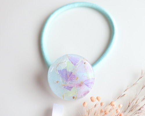 スターチス レジン ヘアゴム 水色 ヘアゴム まなまま 通販 16557993