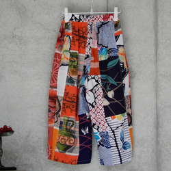 着物リメイク　久留米絣　木綿のパンツ/　 フリーサイズ 6枚目の画像