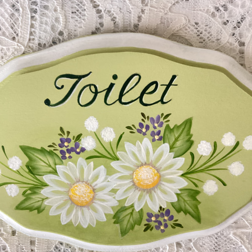 fucha　　トールペイント作品 トイレプレート トールペイント