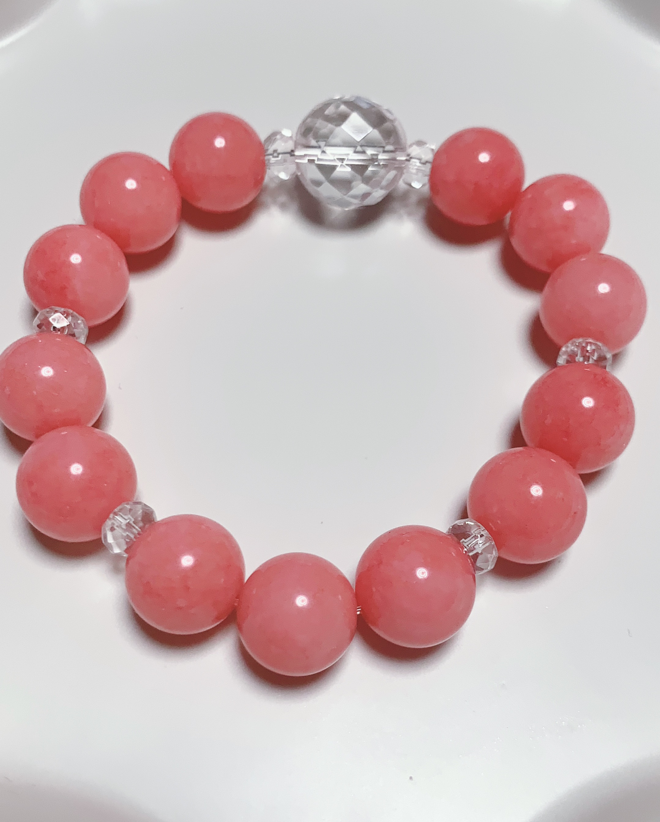 いちご色瑪瑙のブレスレット