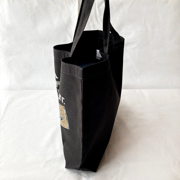 【６月初旬発送】紅茶のトートバッグ（黒）｜ティーバッグエンベロープ 6枚目の画像