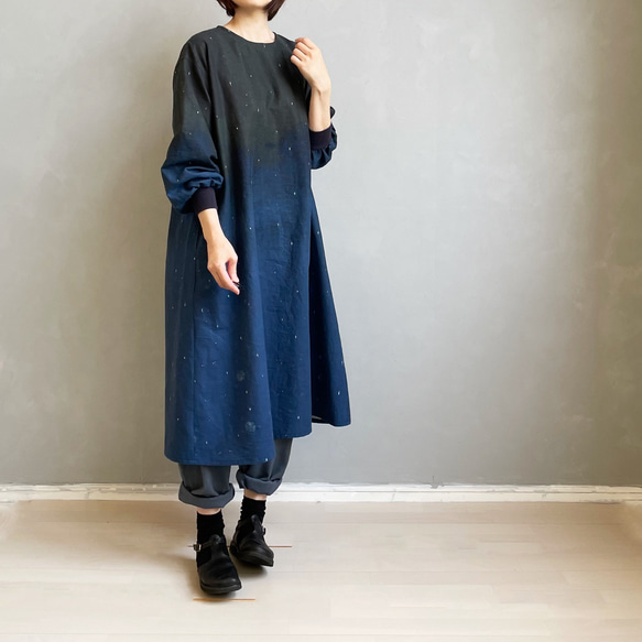 星空のワンピース。オリジナルテキスタイル。【受注製作】 ワンピース  