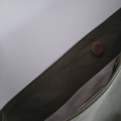 帆布のショルダーバッグ　サコッシュ　small/　オリーブ 2枚目の画像