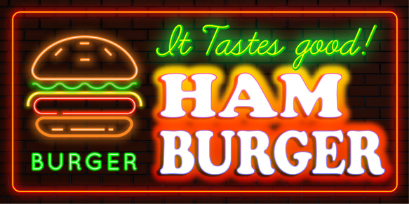 【Lサイズ】ハンバーガー ホットドッグ カフェ ダイナー 店舗 キッチンカー ランプ 看板 置物 雑貨 ライトBOX 6枚目の画像