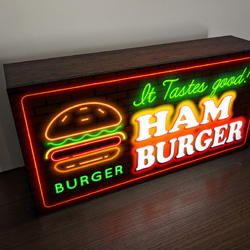 【Lサイズ】ハンバーガー ホットドッグ カフェ ダイナー 店舗 キッチンカー ランプ 看板 置物 雑貨 ライトBOX 3枚目の画像