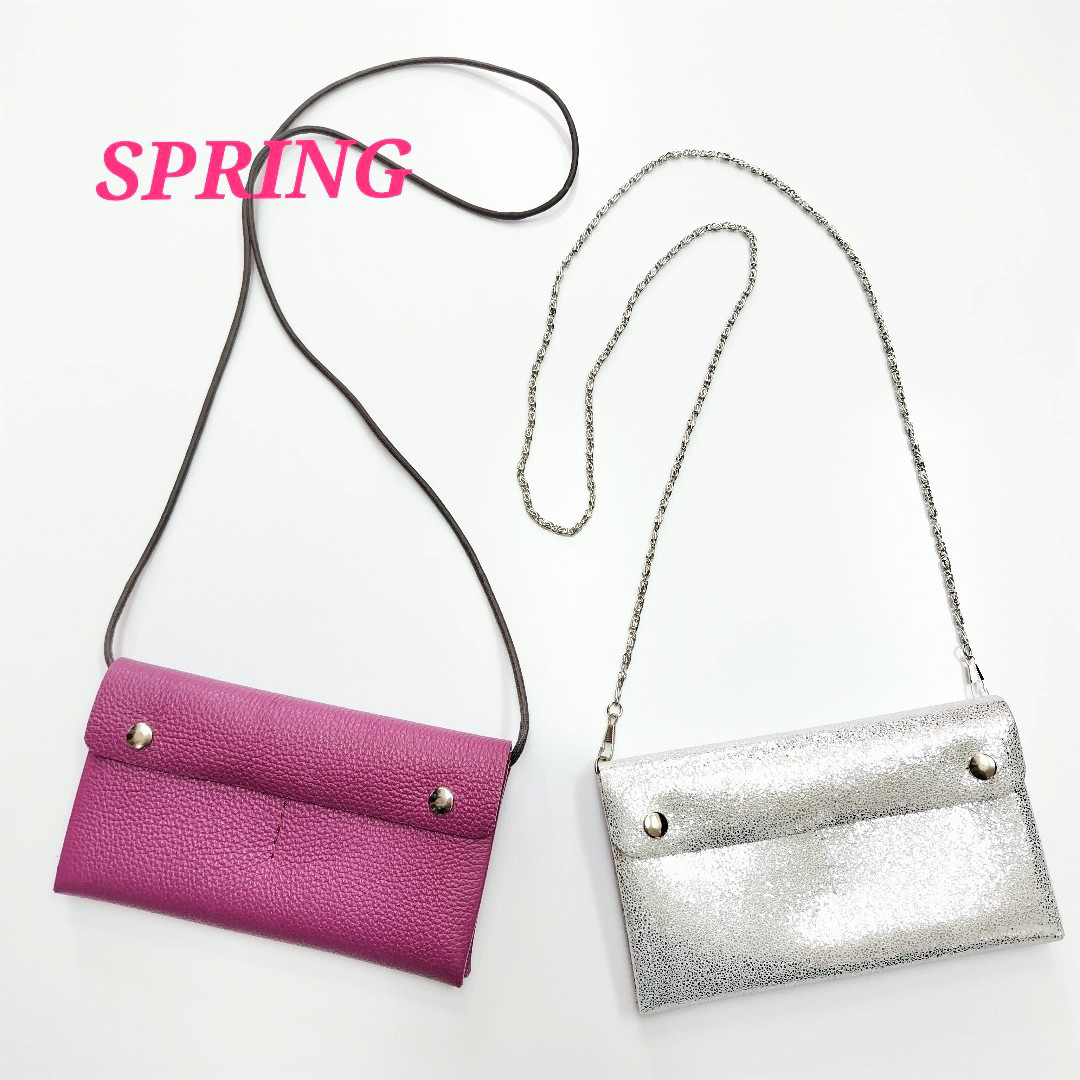 お財布機能付ミニショルダー「SPRING 」(イタリアンレザー製)【受注制作】