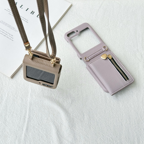 ☆美品☆A SCENE for tk. スマホショルダー カードケース付 Galaxy Z Flip6 ケース Flip5 スマホショルダー カード収納