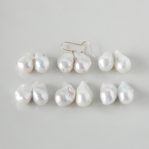 オイスター〗淡水パールピアス/イヤリング 14kgf【1309】 ピアス